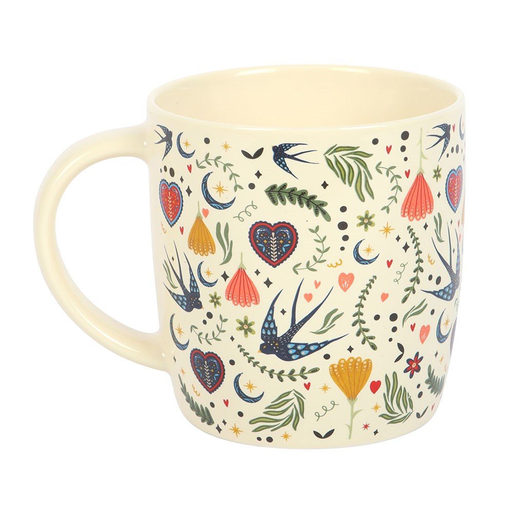Something Different - Cream Midnight Bloom Print Mug - Multicolours